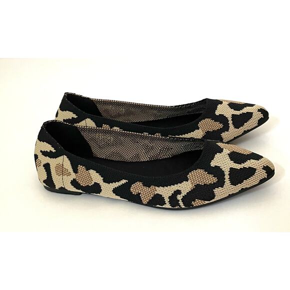 Mia Ballerina Pointed Stretch Flats Animal Print Tan Size 6 NEW - Picture 3 of 8